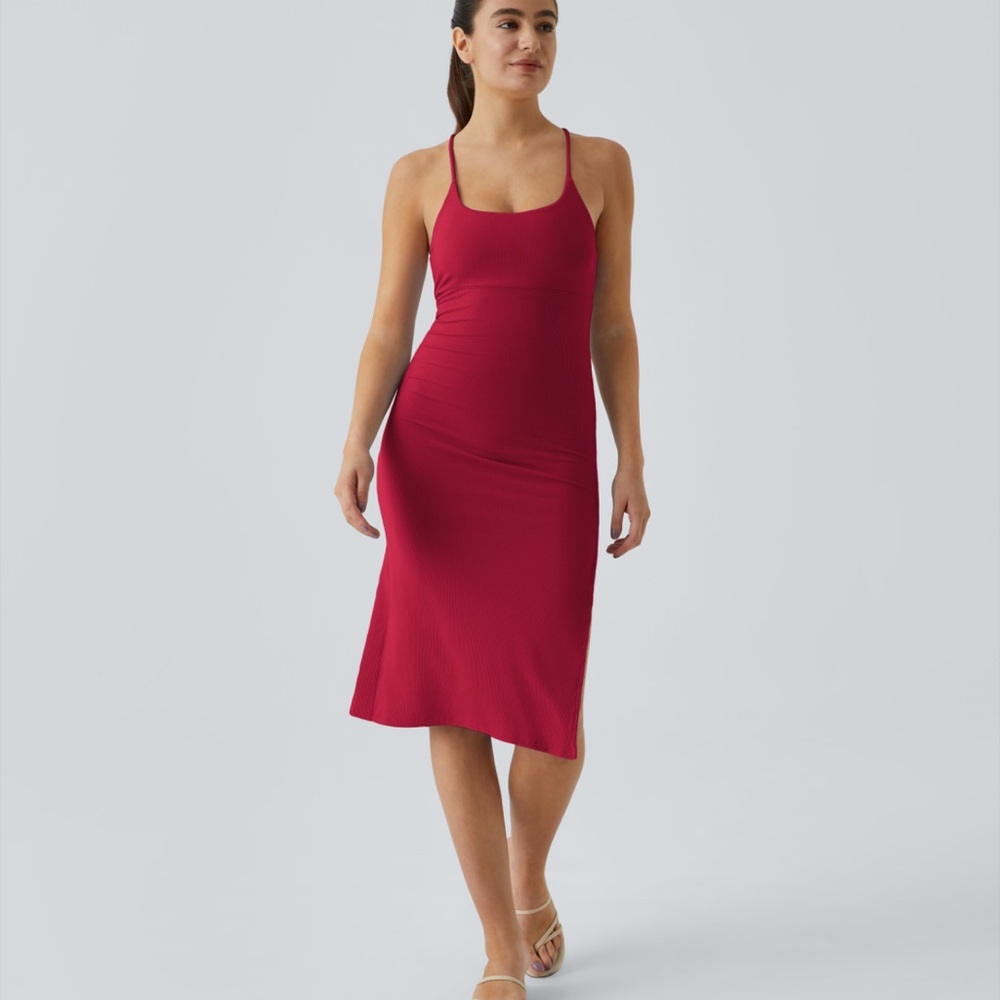 Midi everyday dress with slit